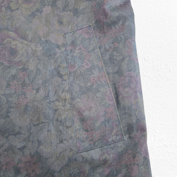 1980s London Fog Floral Water Resistant Wool Lined Transitional Trench Coat 12P - Picture 5 of 15